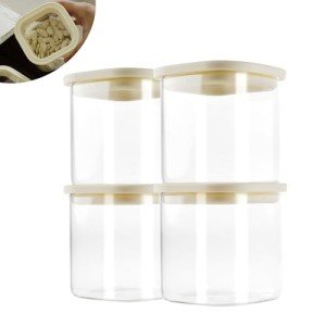 CozNido 4-Pack 25oz Square Glass Pantry Jars