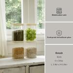 CozNido 4-Pack 25oz Square Glass Pantry Jars