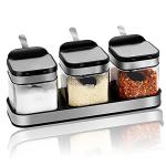 Clear Glass Spice Jars with Stainless Steel Lids