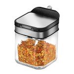 Clear Glass Spice Jar Set with Stainless Lids and Spoons