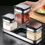 Clear Glass Spice Jars with Stainless Steel Lids