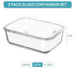 Vtopmart 2-Pack Large Glass Storage Containers with Lids
