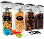 Airtight Plastic Cereal Storage Containers - Set of 4