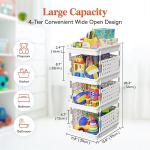 Stackable Plastic Storage Baskets – 4 Tier Organizers