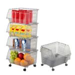 Large Stackable Storage Bins - 4 Pack