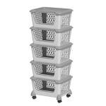 5 Pack Stackable Storage Bins with Wheels