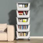 5 Pack Stackable Storage Bins with Wheels