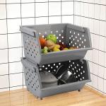 3-Pack Stackable Gray Storage Bins
