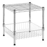 Whitmor 2-Wire Metal Shelving Unit with Basket