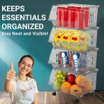 Large Stackable Storage Bins - 4 Pack