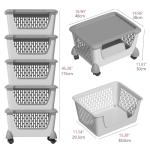5 Pack Stackable Storage Bins with Wheels