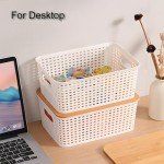Plastic Storage Bins with Bamboo Lids - 6 Qt