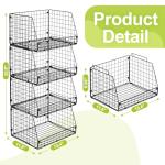 XXL Stackable Wire Storage Baskets - 4 Pack