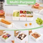 LUXEAR Divided Snack Tray Set with Lid