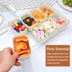 Reusable Divided Snack Tray with Lid - 2 Pack