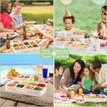 LUXEAR Divided Snack Tray Set with Lid