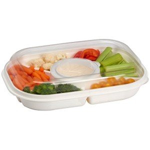 Jumbo Divided Serving Tray with 6 Storage Bins