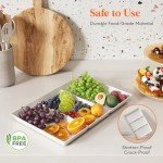 4-Pack Divided Serving Trays for Food Organization