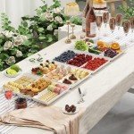 4-Pack Divided Serving Trays for Food Organization