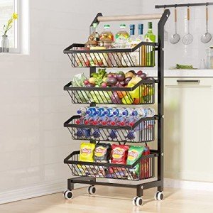 4-Tier Rolling Snack and Fruit Storage Cart