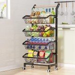 4-Tier Rolling Snack and Fruit Storage Cart