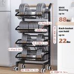 4-Tier Rolling Snack and Fruit Storage Cart