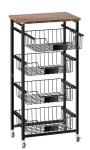 5-Tier Rolling Kitchen Organizer with Pull-Out Baskets