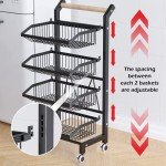 4-Tier Rolling Snack and Fruit Storage Cart