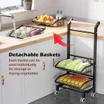 4-Tier Rolling Snack and Fruit Storage Cart