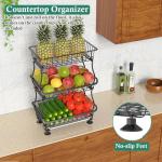 3-Tier Rolling Pantry Storage Cart with Baskets