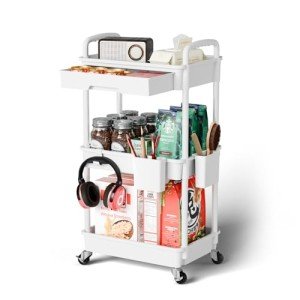 Sorgion 3-Tier Rolling Cart Organizer - White