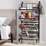 4-Tier Rolling Snack and Fruit Storage Cart