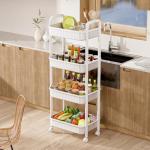 4-Tier Rolling Utility Cart with Locking Wheels