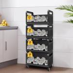 Pasocel 4-Tier Rolling Snack Storage Cart