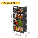 Pasocel 4-Tier Rolling Snack Storage Cart