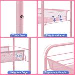 4-Tier Rolling Utility Cart with Hooks and Wheels