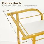 3-Tier White and Gold Bar Cart on Wheels