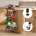 6-Tier Rolling Fruit and Vegetable Storage Cart