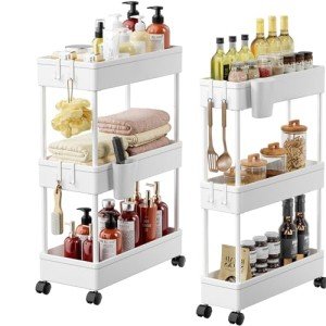 Pipishell Slim Rolling Storage Cart Set of 2