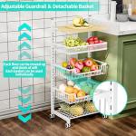 5-Tier Rolling Kitchen Cart with Fruit Basket Storage