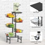6-Tier Rolling Fruit and Vegetable Storage Cart