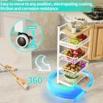 5-Tier Rolling Kitchen Cart with Fruit Basket Storage