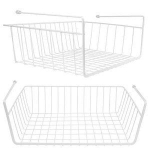 Tebery 2 Pack Under Shelf Wire Storage Baskets