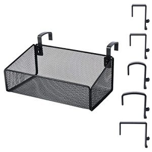 Bedside Hanging Organizer with Hooks - Black