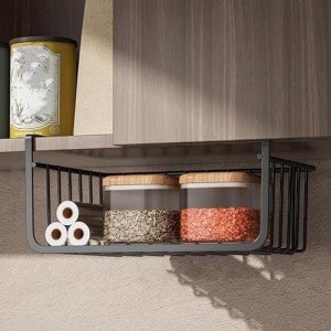 Large Under Shelf Wire Storage Basket - Black