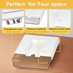 2 Pack Under Desk Hanging Drawers - Clear Acrylic