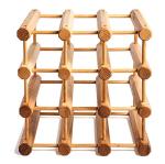 Stackable 12-Bottle Wood Wine Rack Storage
