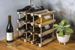 Stackable 12-Bottle Wood Wine Rack Storage