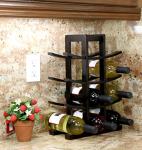 12-Bottle Dark Espresso Bamboo Wine Rack
