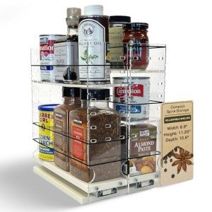 Adjustable Pull-Out Spice Rack Organizer - Cream